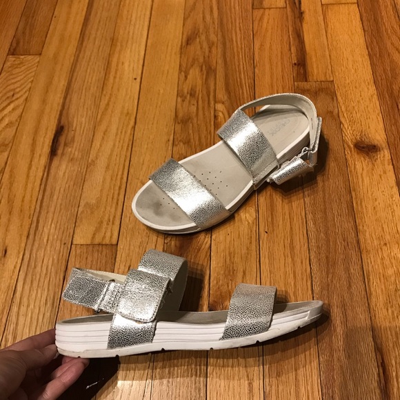 Respira Chunky Chrome Ankle Straps platform Mirror Metallic Shiny Outdoor Hiking - Picture 2 of 11